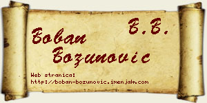 Boban Božunović vizit kartica